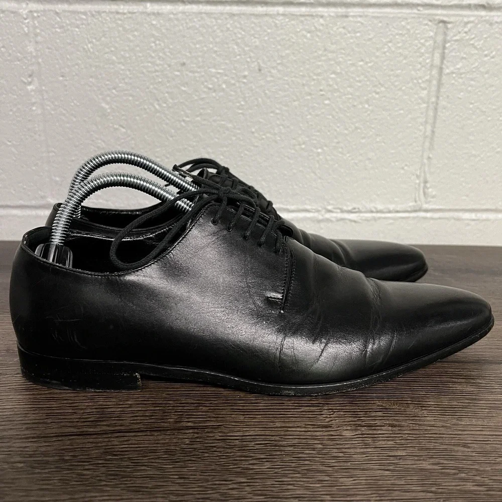 DOLCE & GABBANA Mens Lace Up Black Leather Dress Shoes Size 6